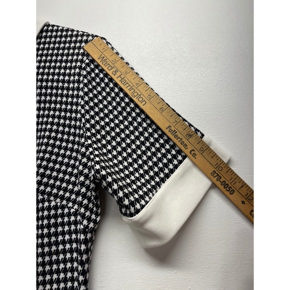 Shelby Palmer Houndstooth Peter Pan Collar Dress Womens Size 10 Black White - Picture 7 of 7